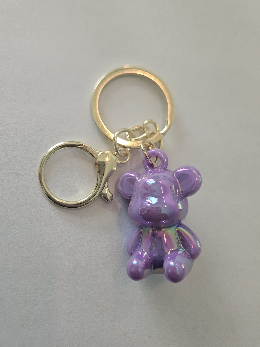 NWT Iridescent Purple Bear Keychain - Picture 3 of 6